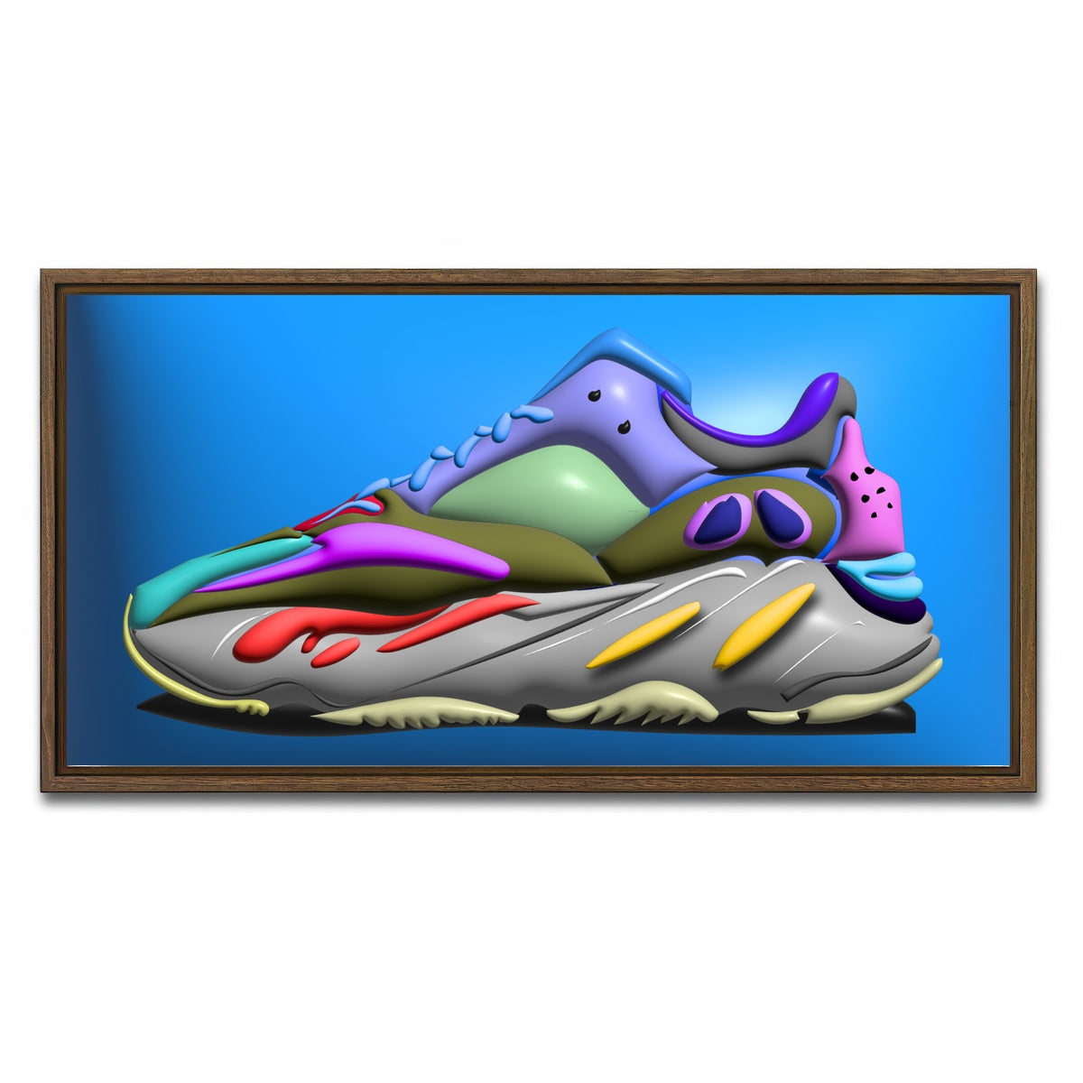 AUTO-MOCKUP WHITE | YEEZYBOOST | 1 Piece | Walnut Framed Canvas | group=2x1