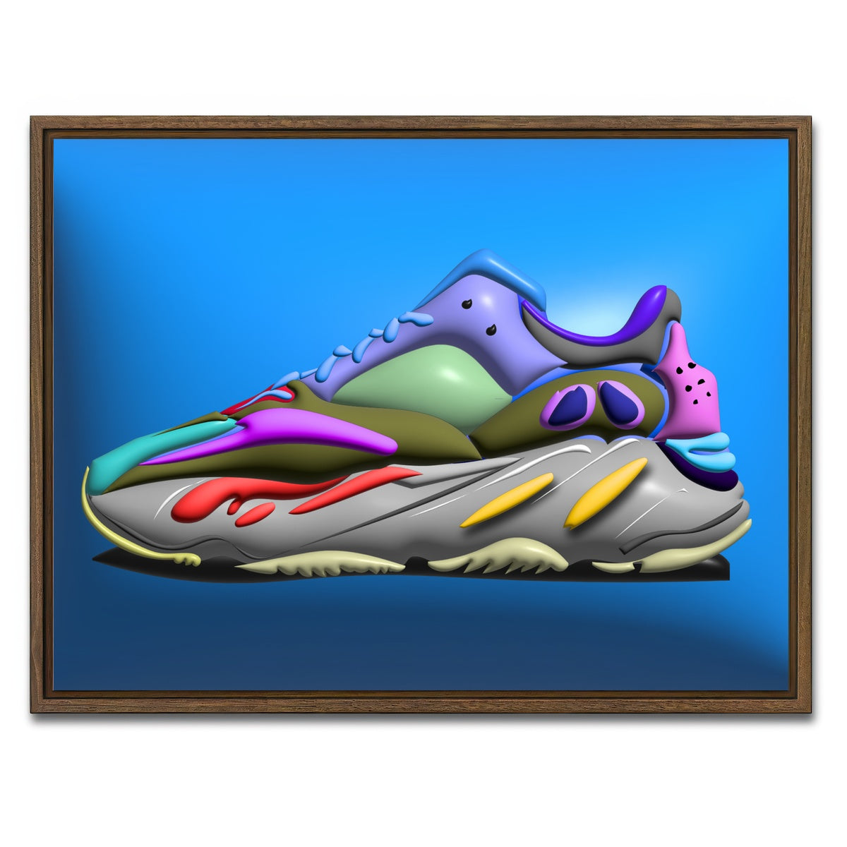 AUTO-MOCKUP WHITE | YEEZYBOOST | 1 Piece | Walnut Framed Canvas | group=4x3
