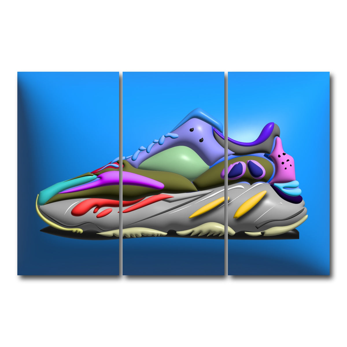 AUTO-MOCKUP WHITE | YEEZYBOOST | 3 Piece | Gallery Wrap Canvas | group=12x24