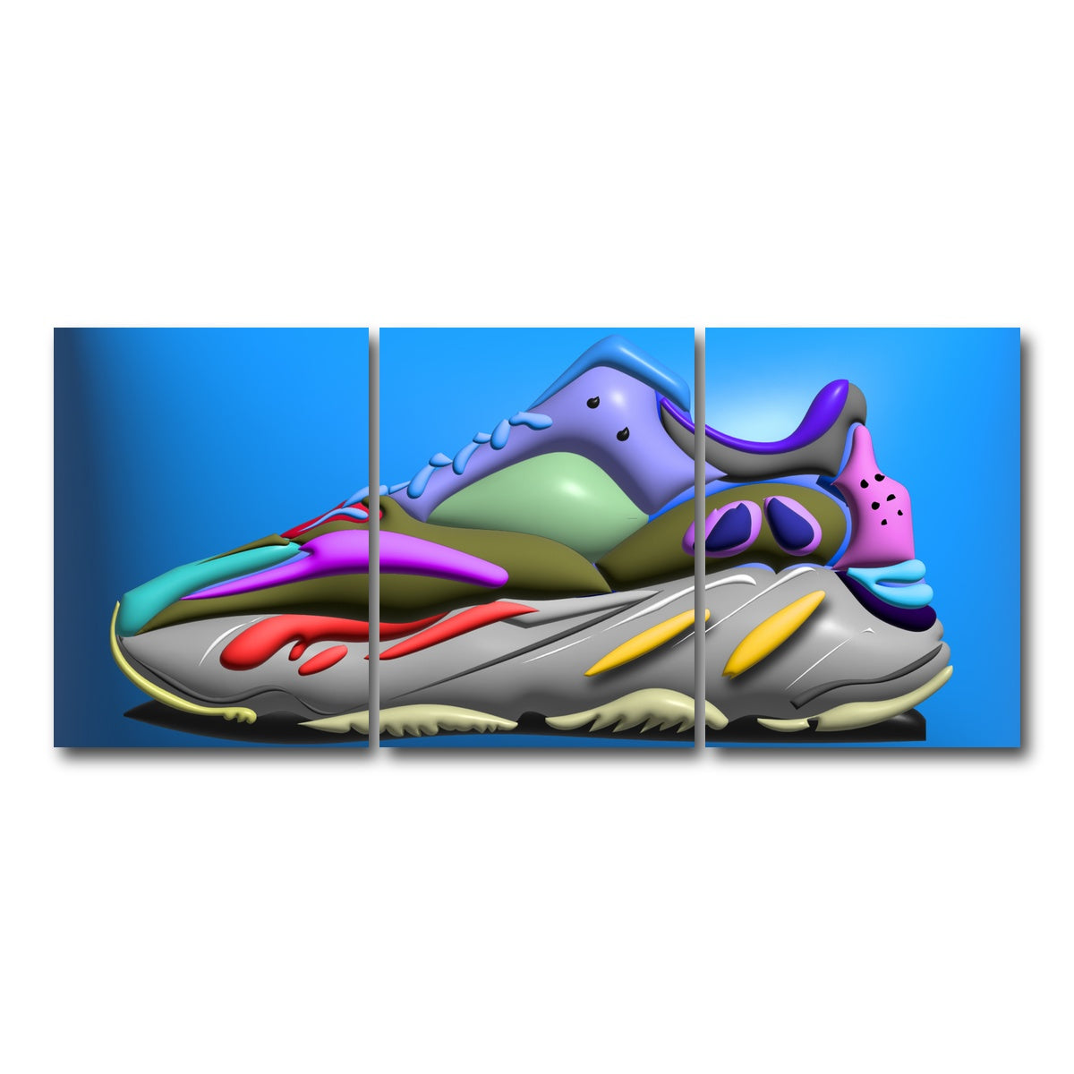 AUTO-MOCKUP WHITE | YEEZYBOOST | 3 Piece | Gallery Wrap Canvas | group=18x24