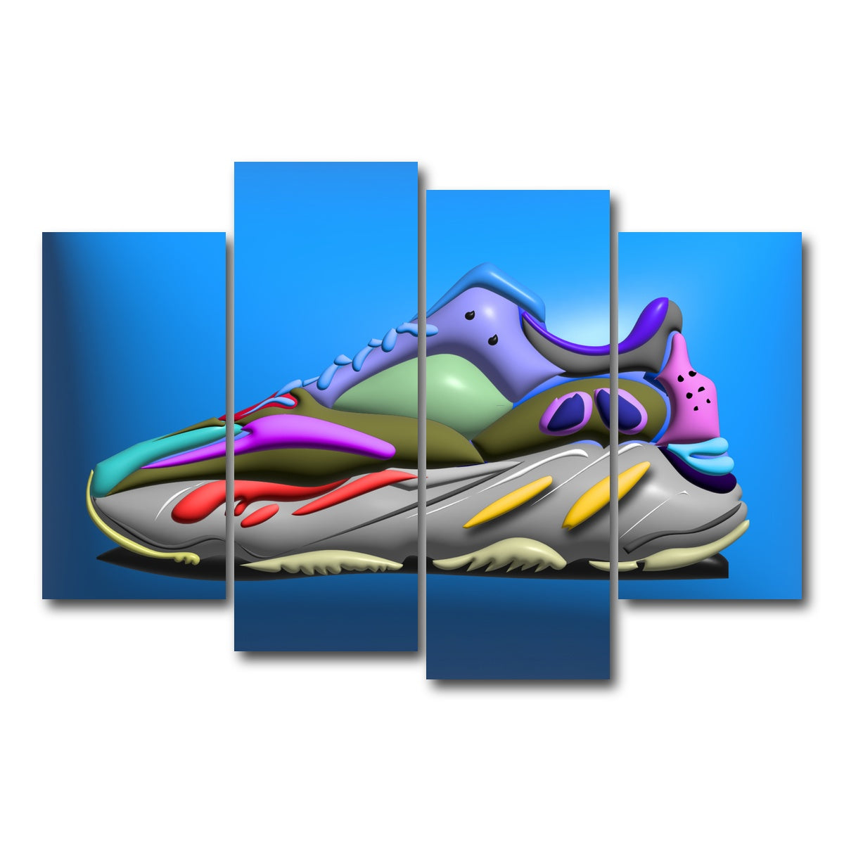 AUTO-MOCKUP WHITE | YEEZYBOOST | 4 Piece | Gallery Wrap Canvas | group=4_short