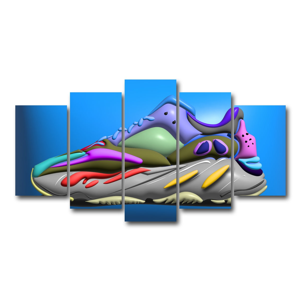 AUTO-MOCKUP WHITE | YEEZYBOOST | 5 Piece | Gallery Wrap Canvas | group=5_normal