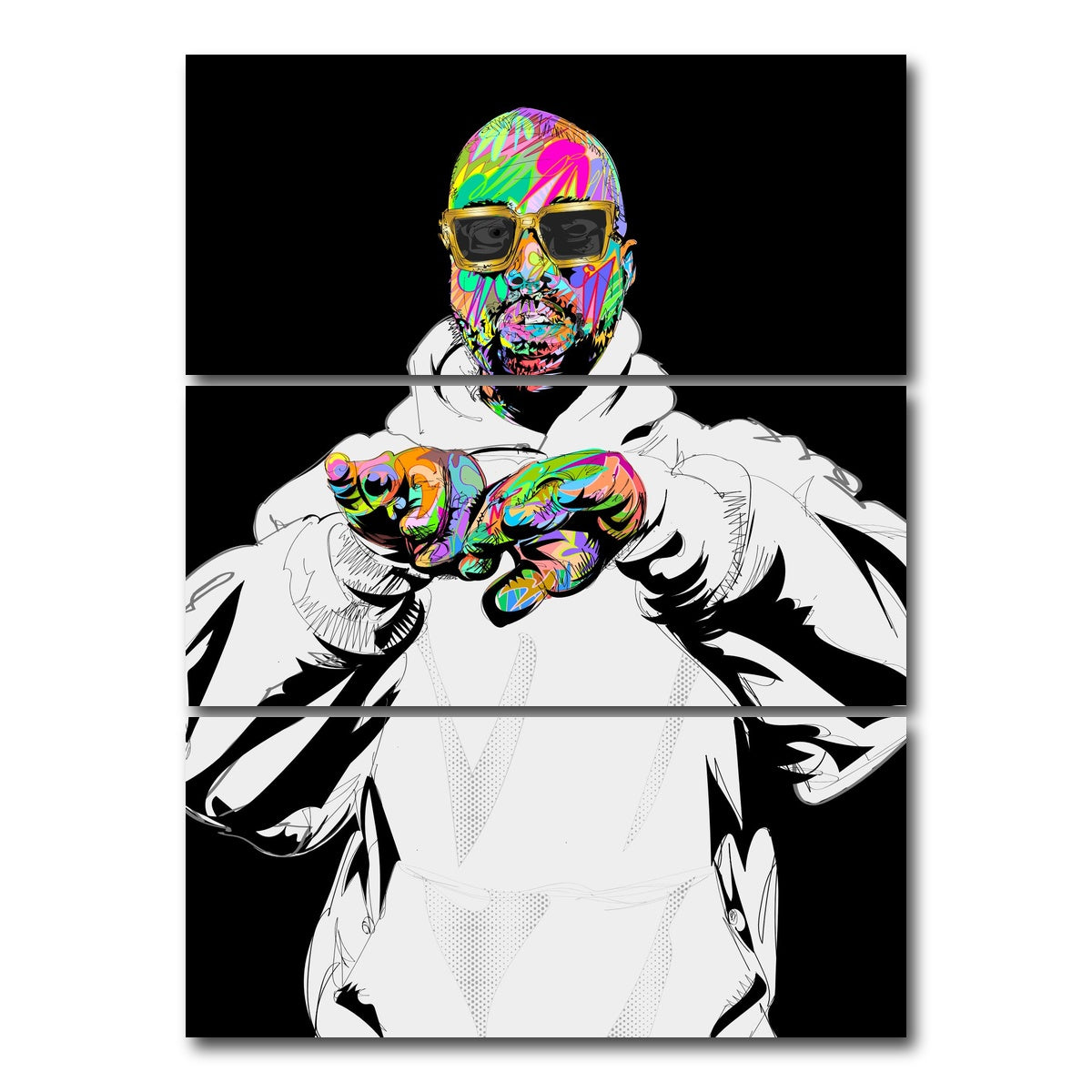 AUTO-MOCKUP WHITE | YEEZY SUNDAY | 3 Piece | Gallery Wrap Canvas | group=8x18_stacked