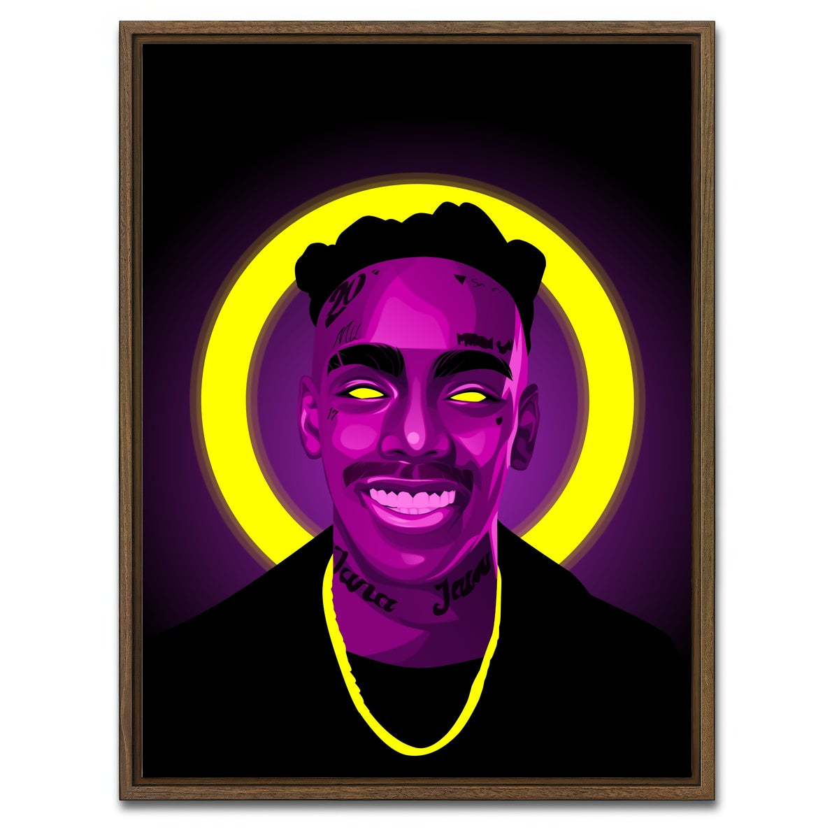 AUTO-MOCKUP WHITE | YNW Melly | 1 Piece | Walnut Framed Canvas | group=3x4