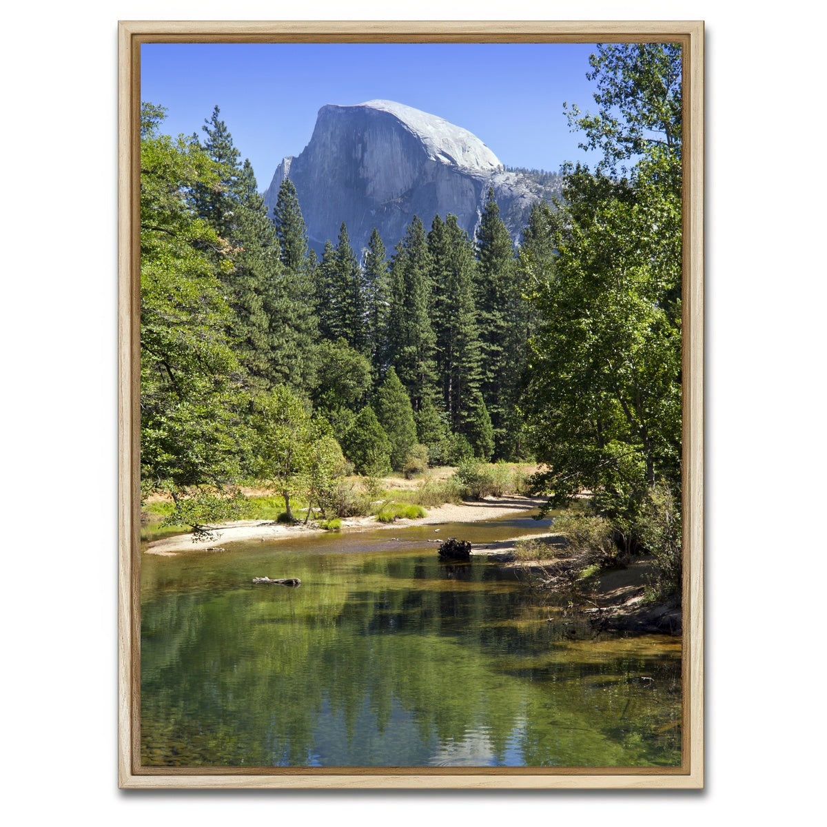 AUTO-MOCKUP WHITE | YOSEMITE VALLEY Half Dome & River of Mercy | 1 Piece | Natural Framed Canvas | group=3x4