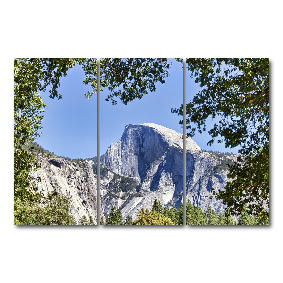 AUTO-MOCKUP WHITE | YOSEMITE VALLEY Half Dome | 3 Piece | Gallery Wrap Canvas | group=12x24