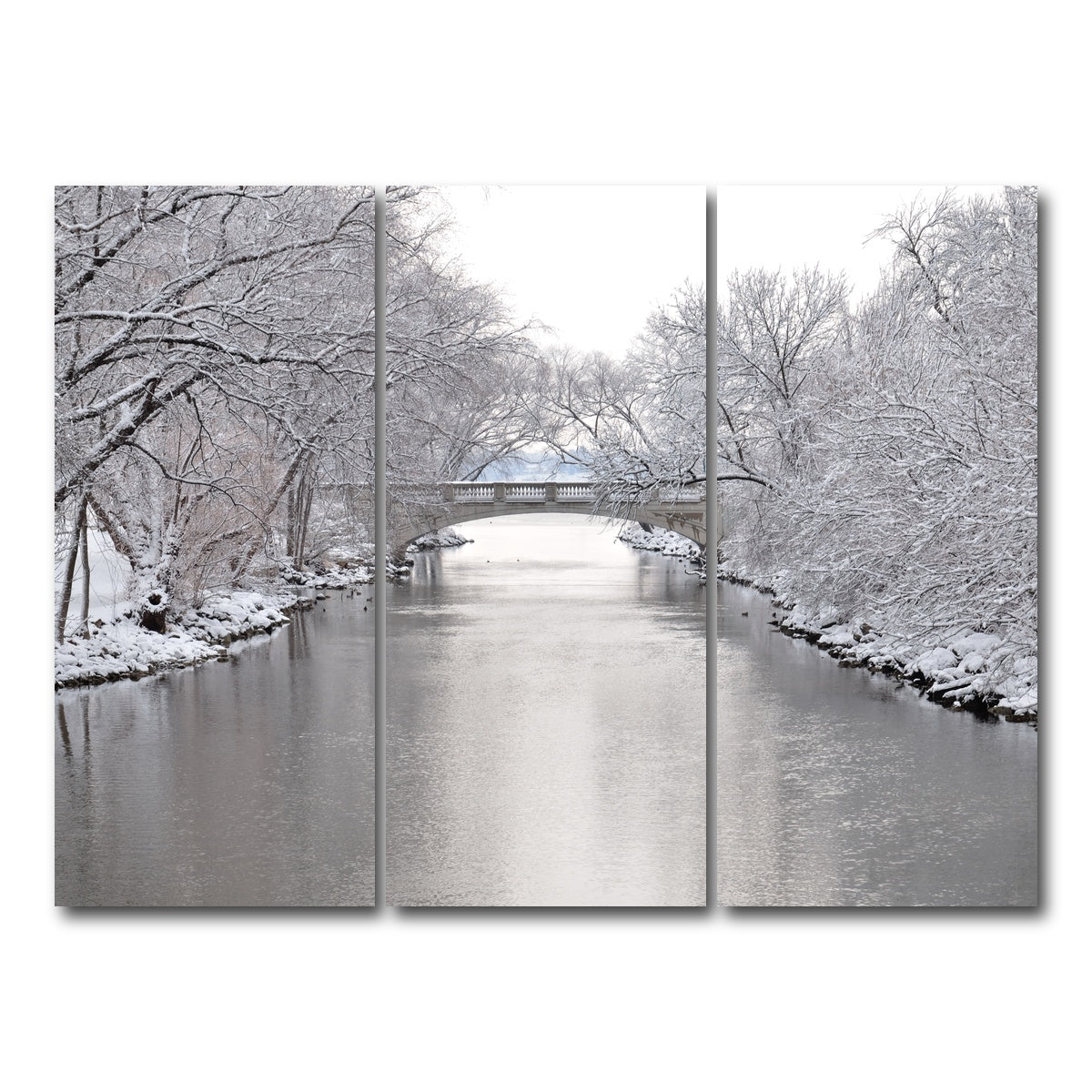 AUTO-MOCKUP WHITE | Yahara River in Madison Winter | 3 Piece | Gallery Wrap Canvas | group=8x18
