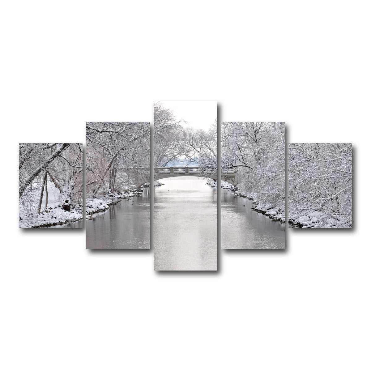 AUTO-MOCKUP WHITE | Yahara River in Madison Winter | 5 Piece | Gallery Wrap Canvas | group=5_short
