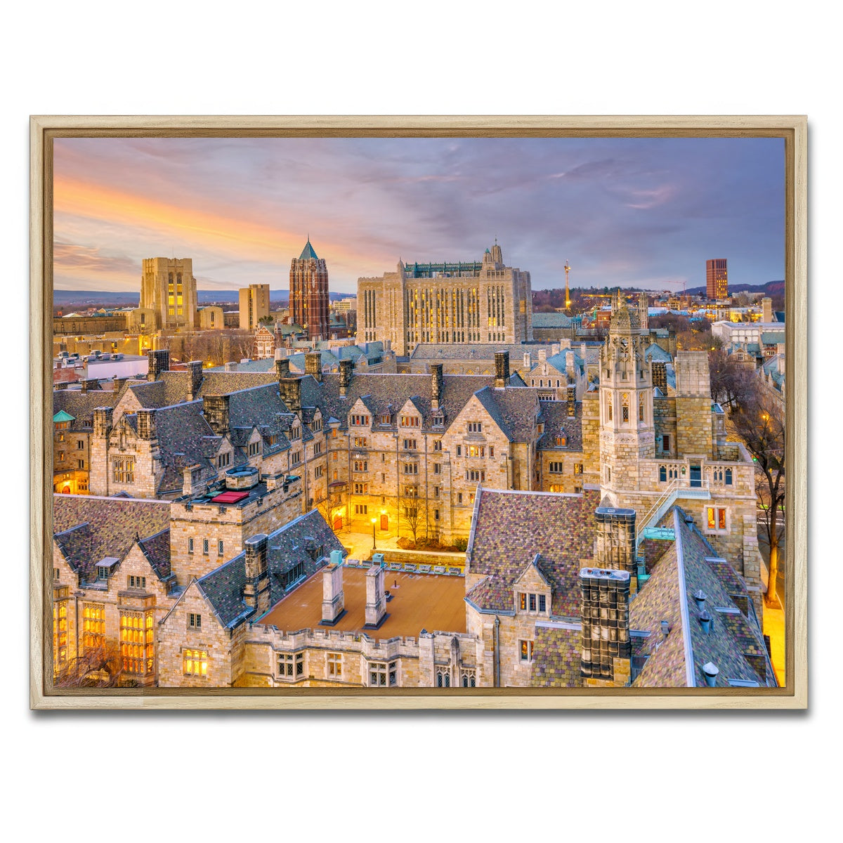 AUTO-MOCKUP WHITE | Yale University Campus - New Haven | 1 Piece | Natural Framed Canvas | group=4x3