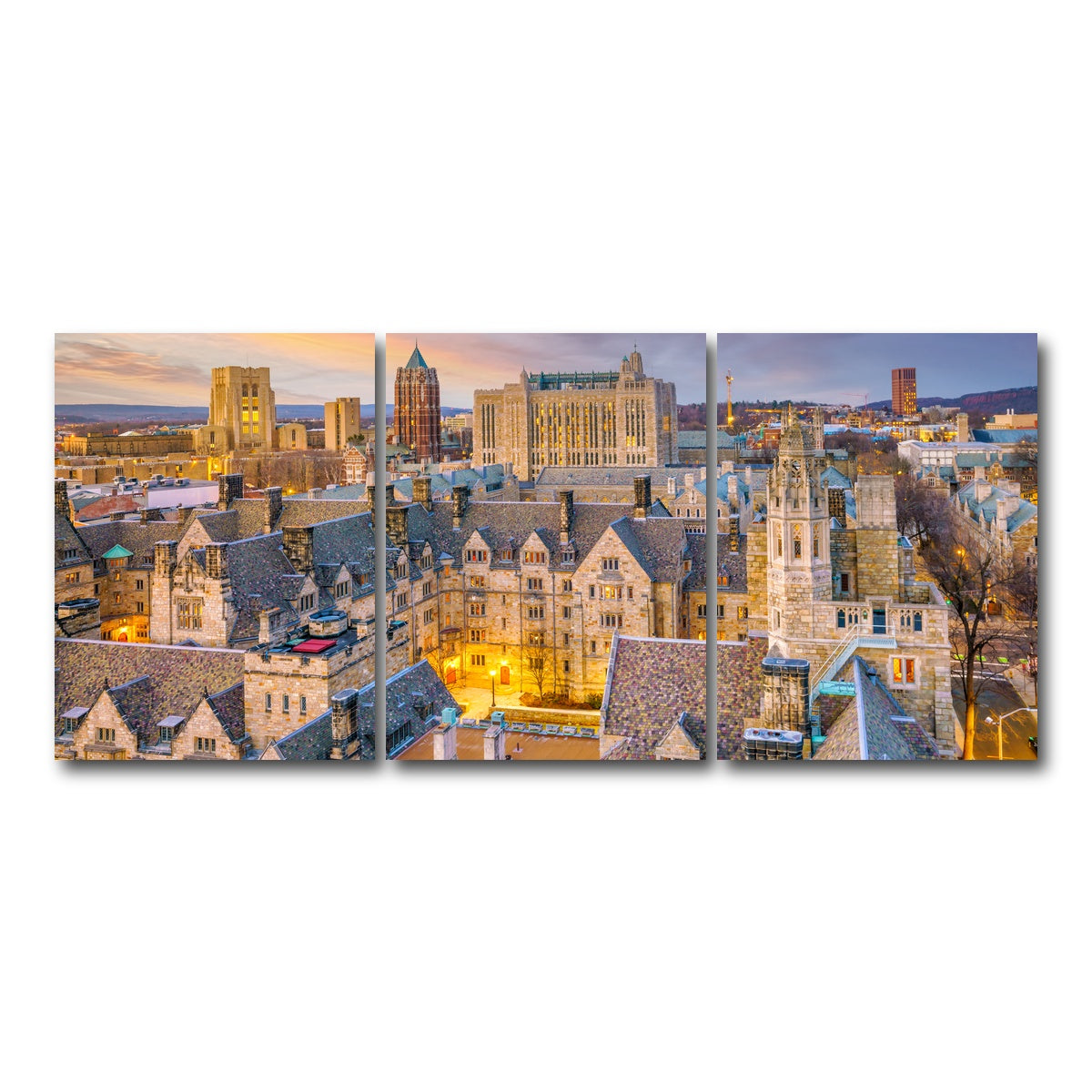 AUTO-MOCKUP WHITE | Yale University Campus - New Haven | 3 Piece | Gallery Wrap Canvas | group=18x24
