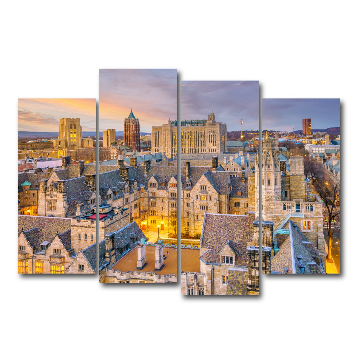 AUTO-MOCKUP WHITE | Yale University Campus - New Haven | 4 Piece | Gallery Wrap Canvas | group=4_normal