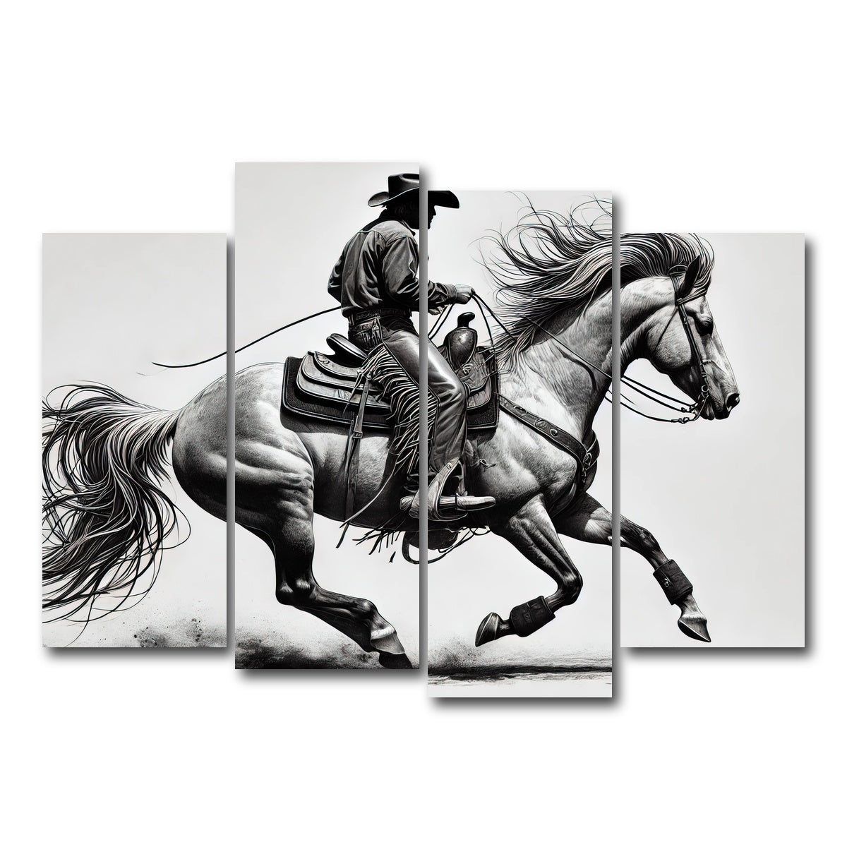 AUTO-MOCKUP WHITE | Yee Haw | 4 Piece | Gallery Wrap Canvas | group=4_normal