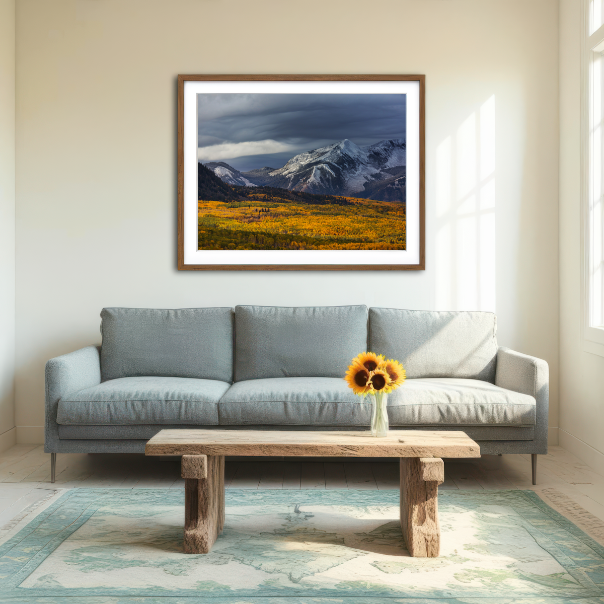AUTO-MOCKUP ROOM | Yellow Autumn Wall Art