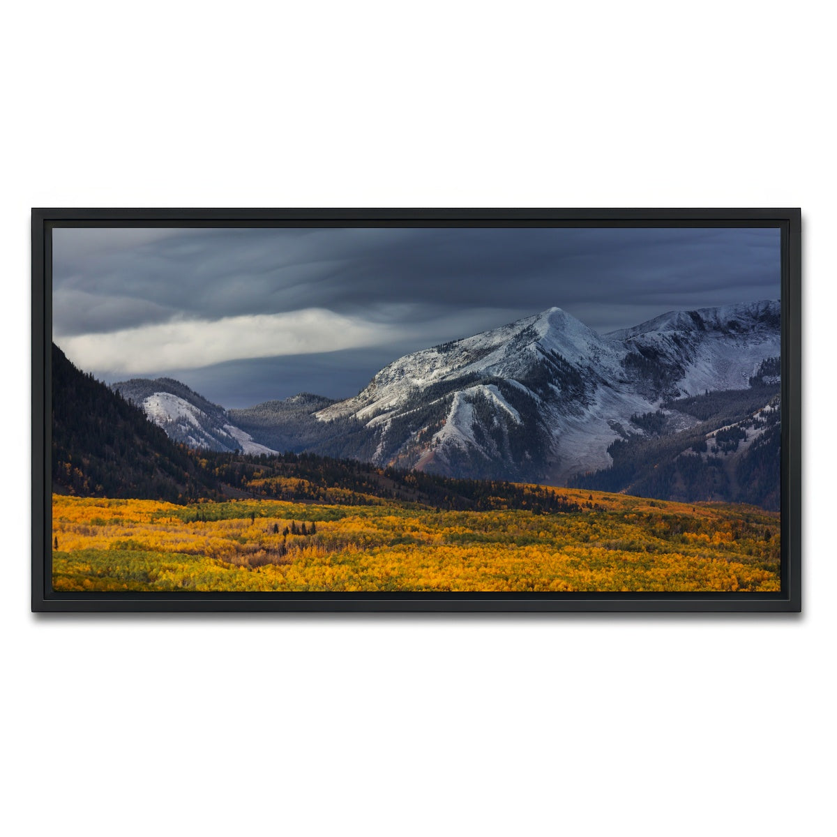 AUTO-MOCKUP WHITE | Yellow Autumn | 1 Piece | Black Framed Canvas | group=2x1