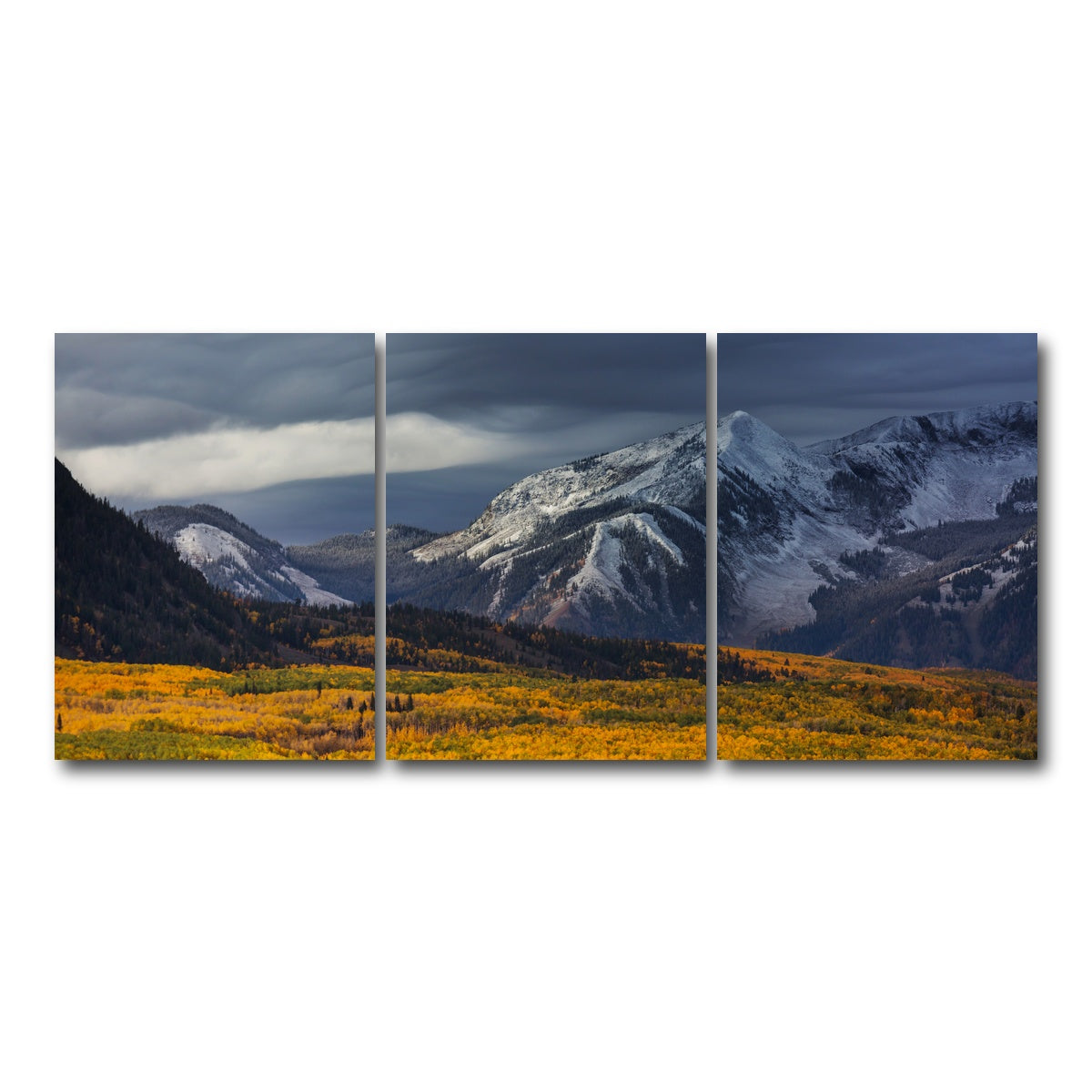 AUTO-MOCKUP WHITE | Yellow Autumn | 3 Piece | Gallery Wrap Canvas | group=18x24