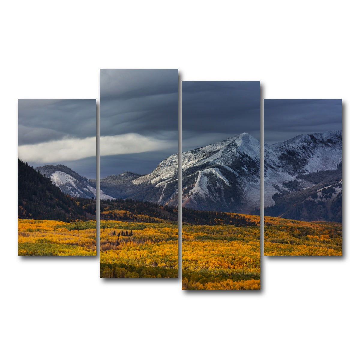 AUTO-MOCKUP WHITE | Yellow Autumn | 4 Piece | Gallery Wrap Canvas | group=4_short