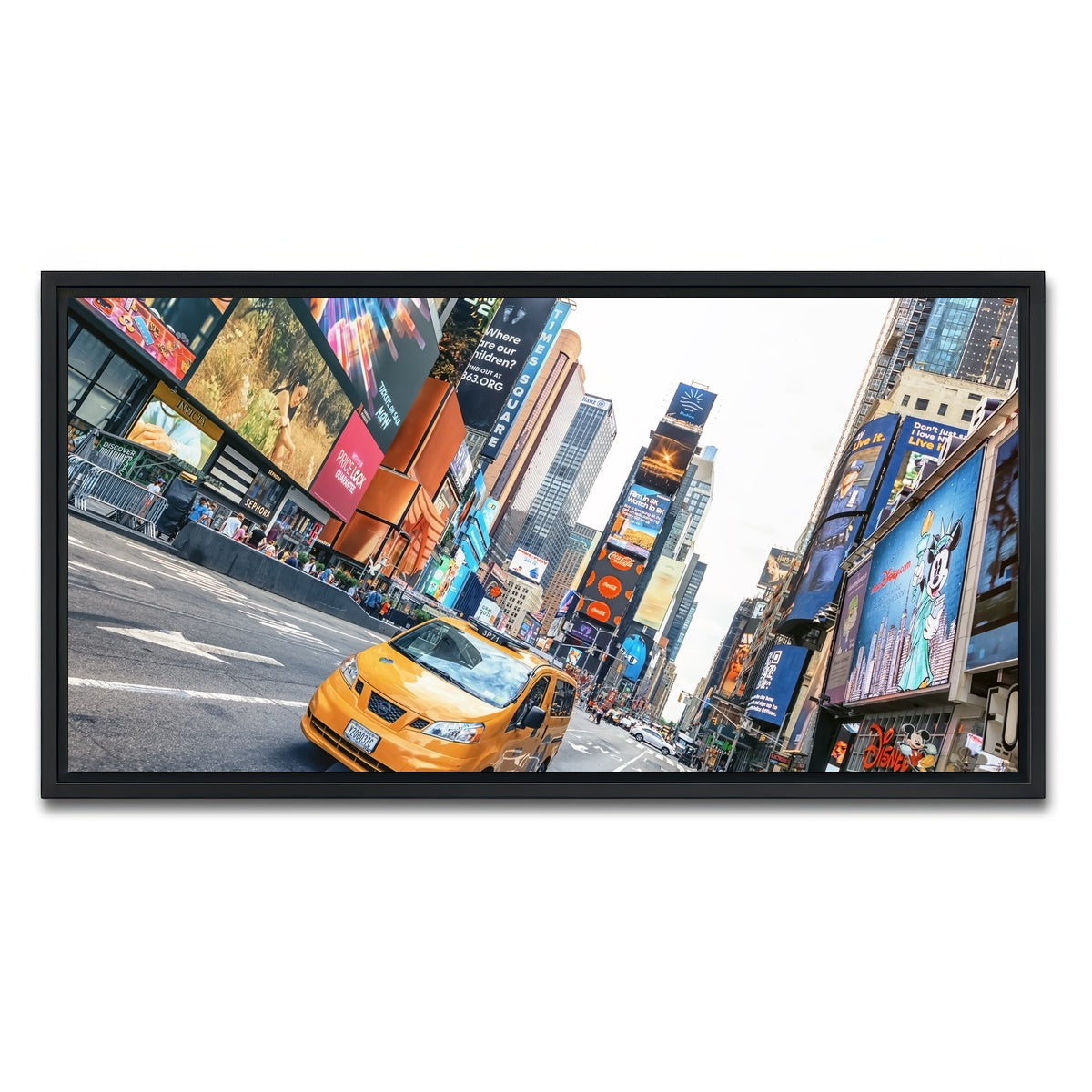 AUTO-MOCKUP WHITE | Yellow Cab | 1 Piece | Black Framed Canvas | group=2x1