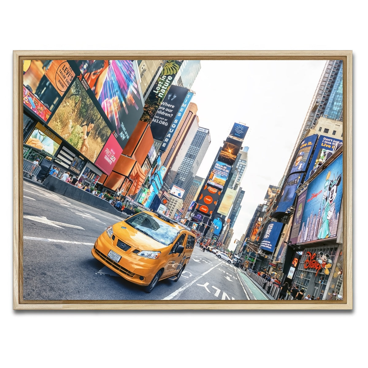 AUTO-MOCKUP WHITE | Yellow Cab | 1 Piece | Natural Framed Canvas | group=4x3