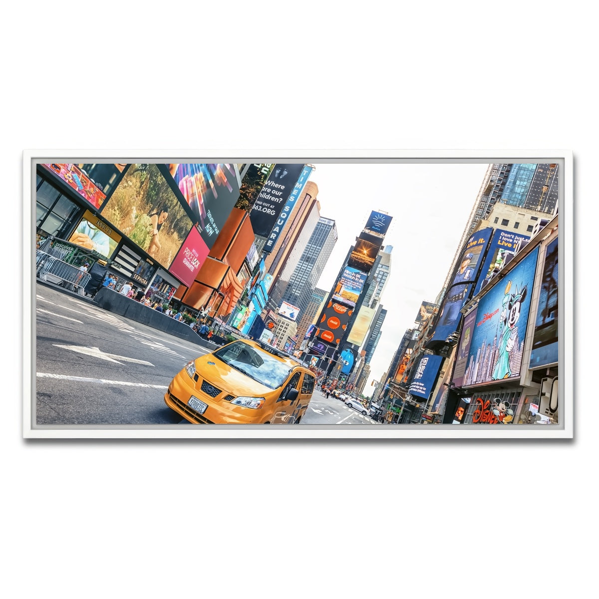 AUTO-MOCKUP WHITE | Yellow Cab | 1 Piece | White Framed Canvas | group=2x1