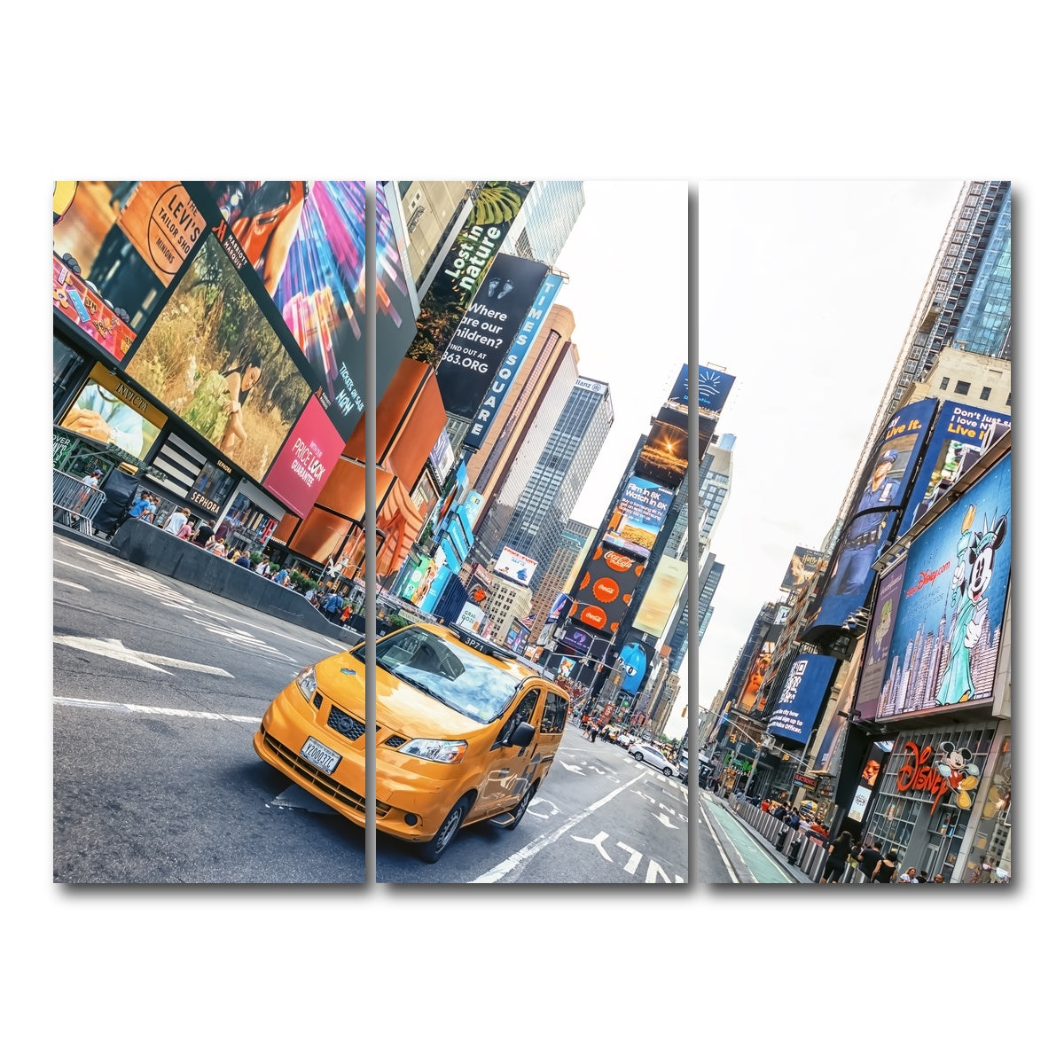 AUTO-MOCKUP WHITE | Yellow Cab | 3 Piece | Gallery Wrap Canvas | group=8x18