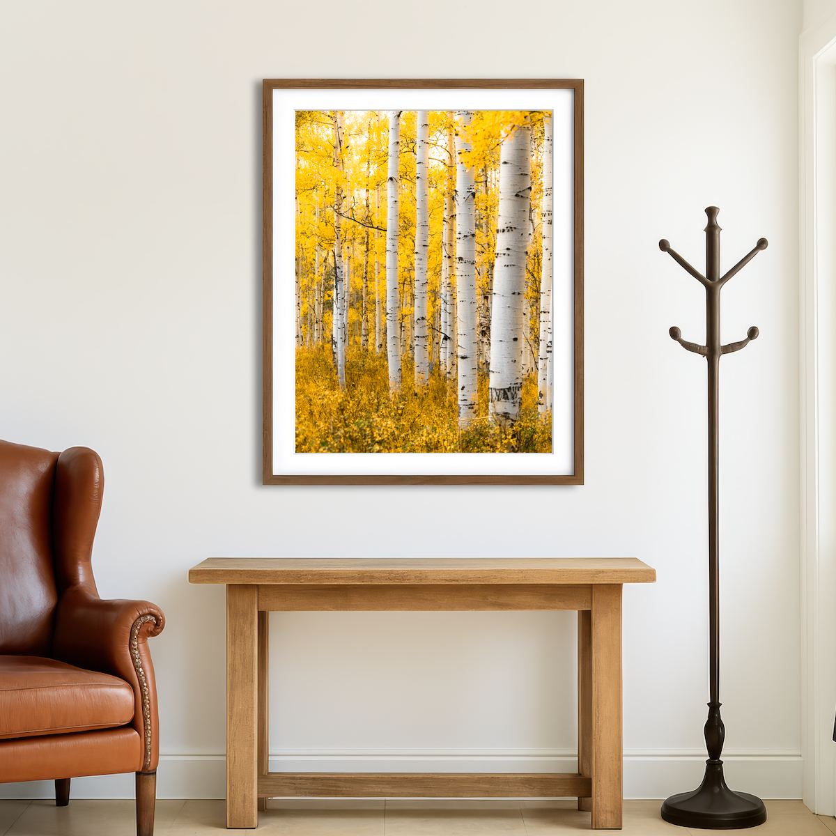 AUTO-MOCKUP ROOM | Yellow Forest Wall Art