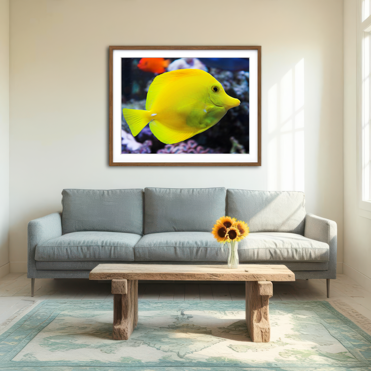 AUTO-MOCKUP ROOM | Yellow Tang Wall Art