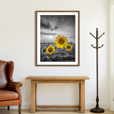AUTO-MOCKUP ROOM | Yellow Pop Sunflowers Wall Art