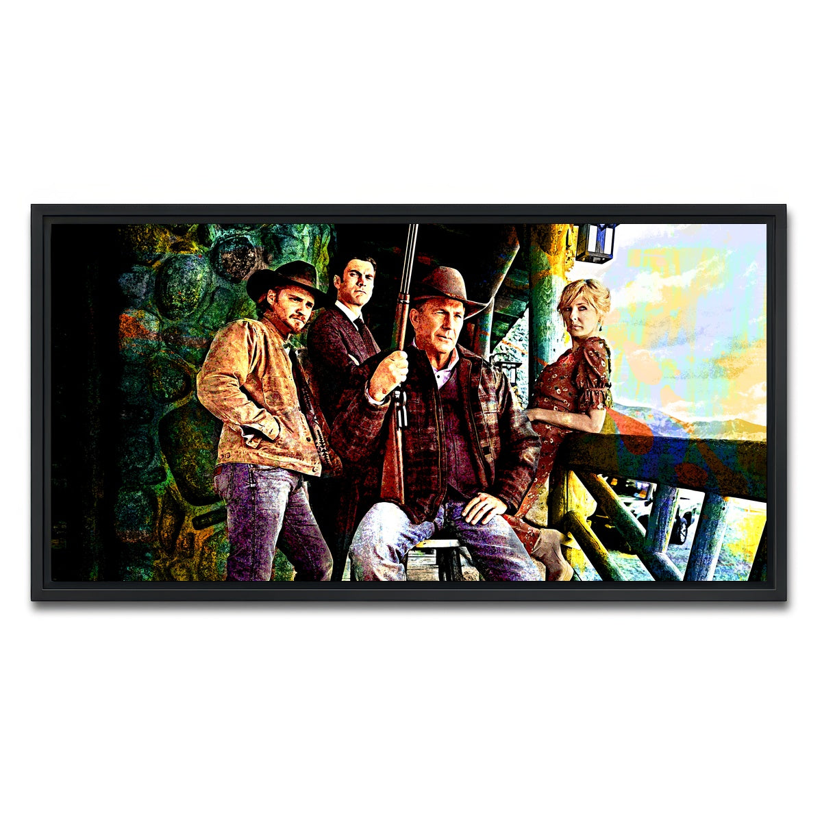AUTO-MOCKUP WHITE | Yellowstone - Dutton Family | 1 Piece | Black Framed Canvas | group=2x1
