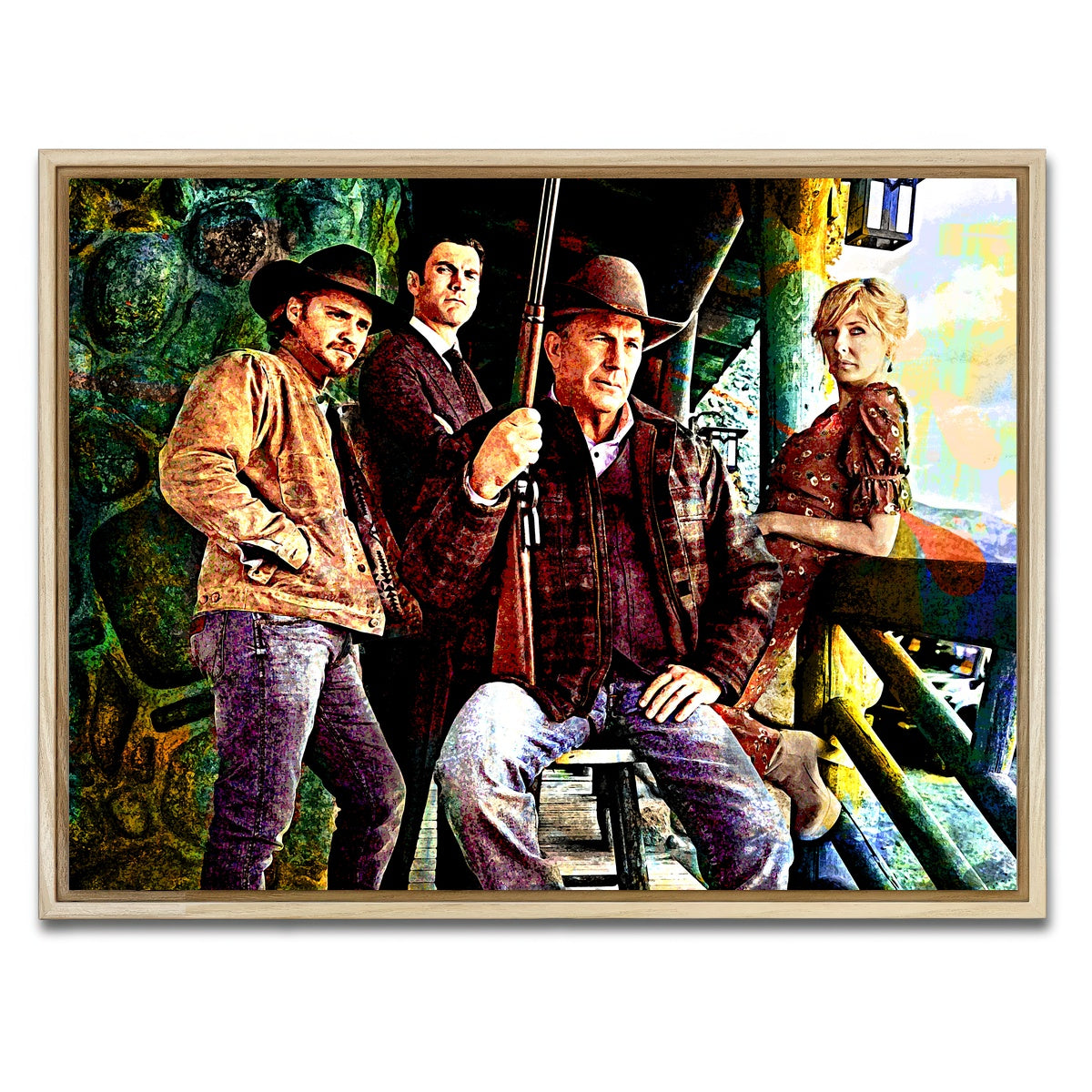 AUTO-MOCKUP WHITE | Yellowstone - Dutton Family | 1 Piece | Natural Framed Canvas | group=4x3