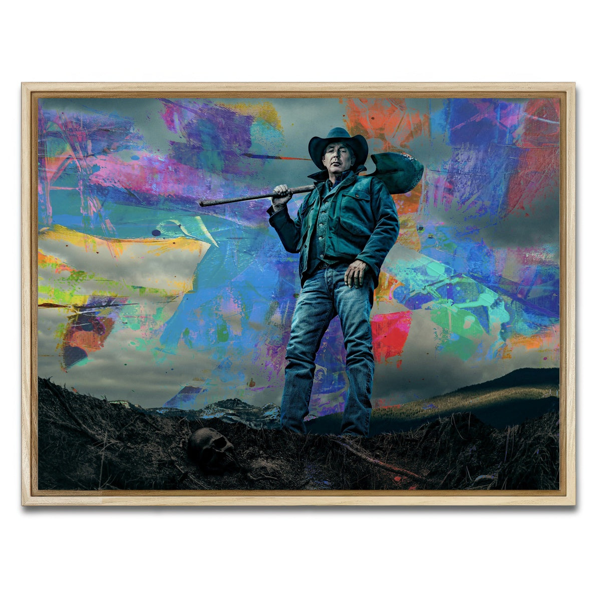 AUTO-MOCKUP WHITE | Yellowstone - John Dutton | 1 Piece | Natural Framed Canvas | group=4x3