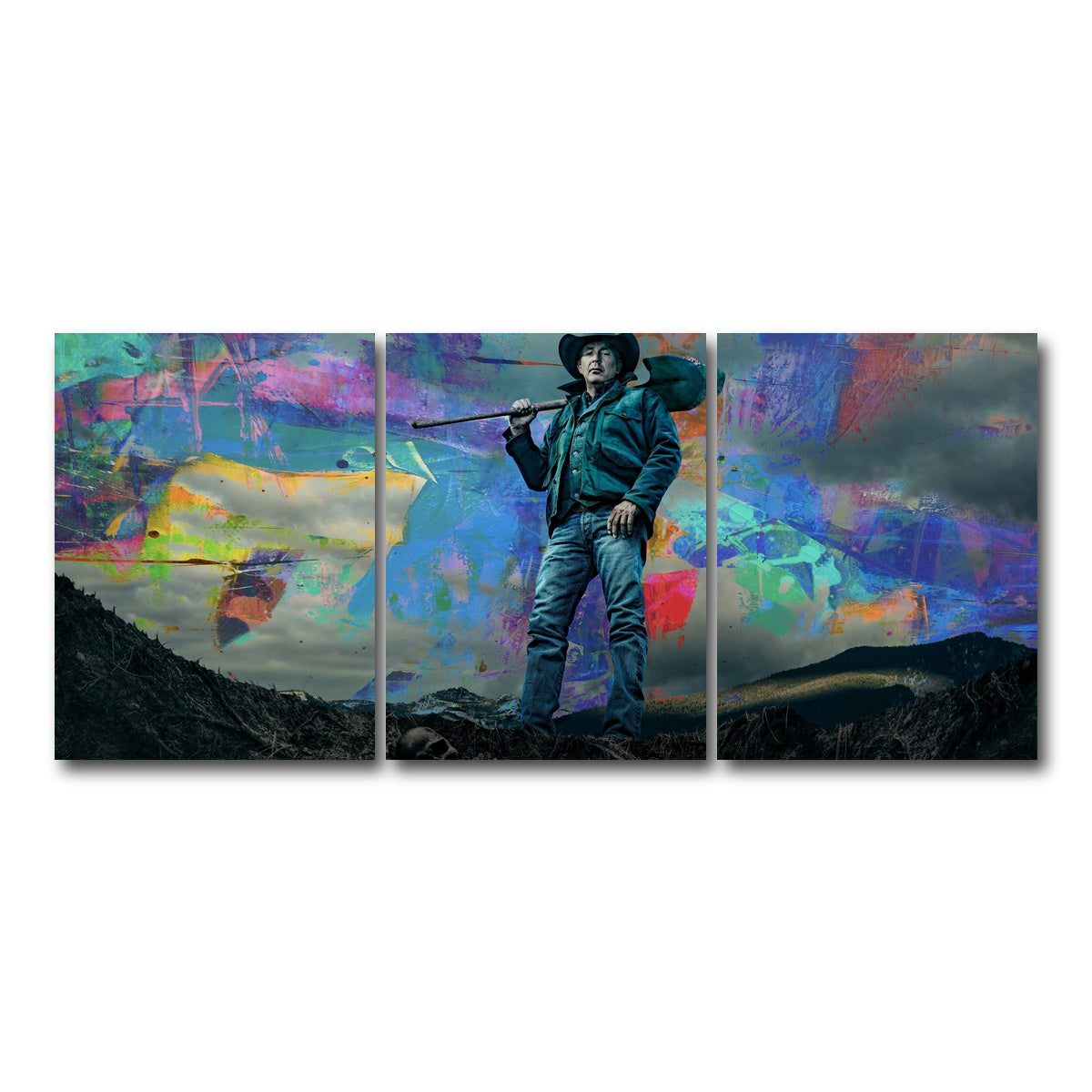 AUTO-MOCKUP WHITE | Yellowstone - John Dutton | 3 Piece | Gallery Wrap Canvas | group=18x24