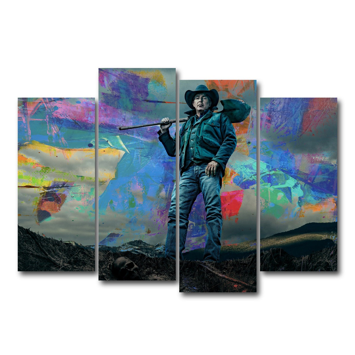 AUTO-MOCKUP WHITE | Yellowstone - John Dutton | 4 Piece | Gallery Wrap Canvas | group=4_normal