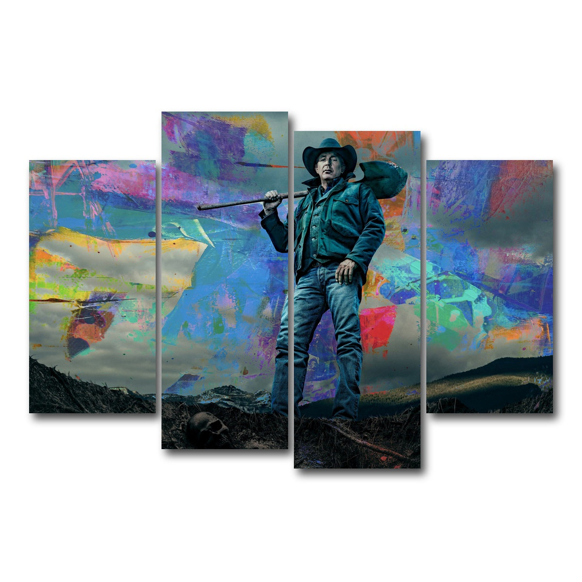 AUTO-MOCKUP WHITE | Yellowstone - John Dutton | 4 Piece | Gallery Wrap Canvas | group=4_short