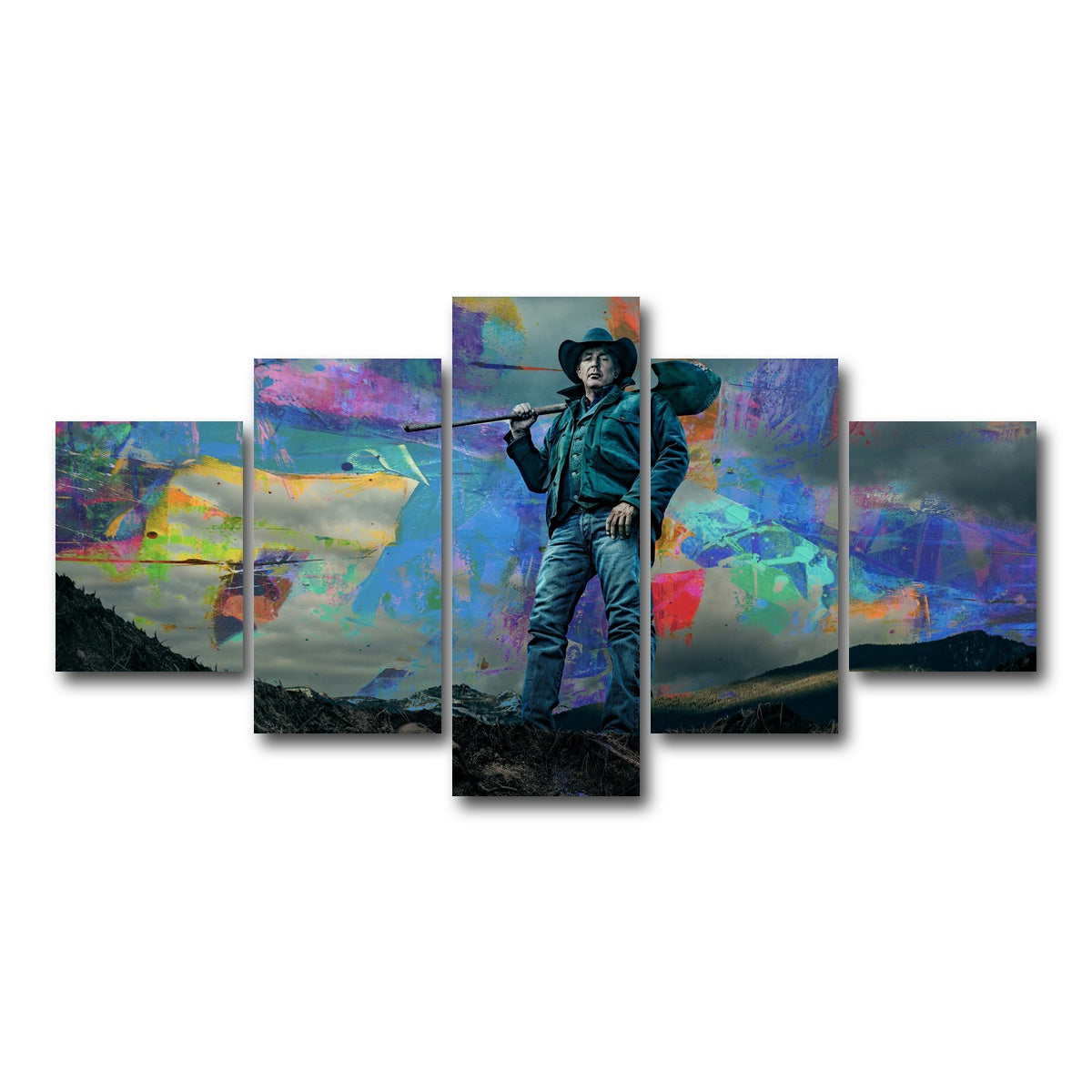 AUTO-MOCKUP WHITE | Yellowstone - John Dutton | 5 Piece | Gallery Wrap Canvas | group=5_short