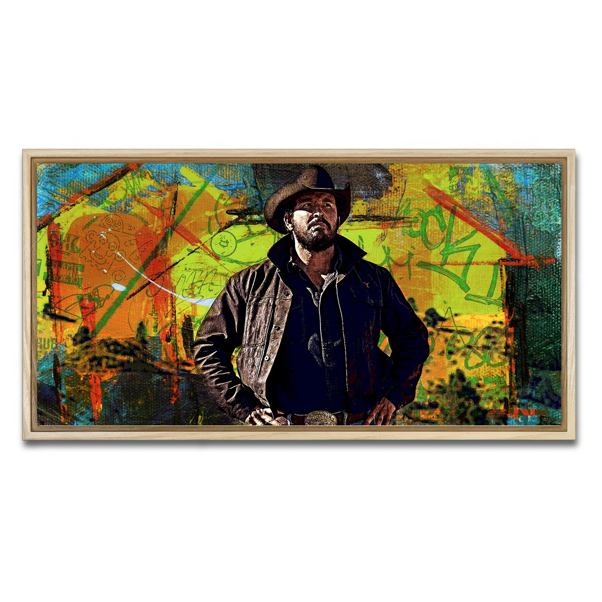 AUTO-MOCKUP WHITE | Yellowstone - Rip Wheeler | 1 Piece | Natural Framed Canvas | group=2x1