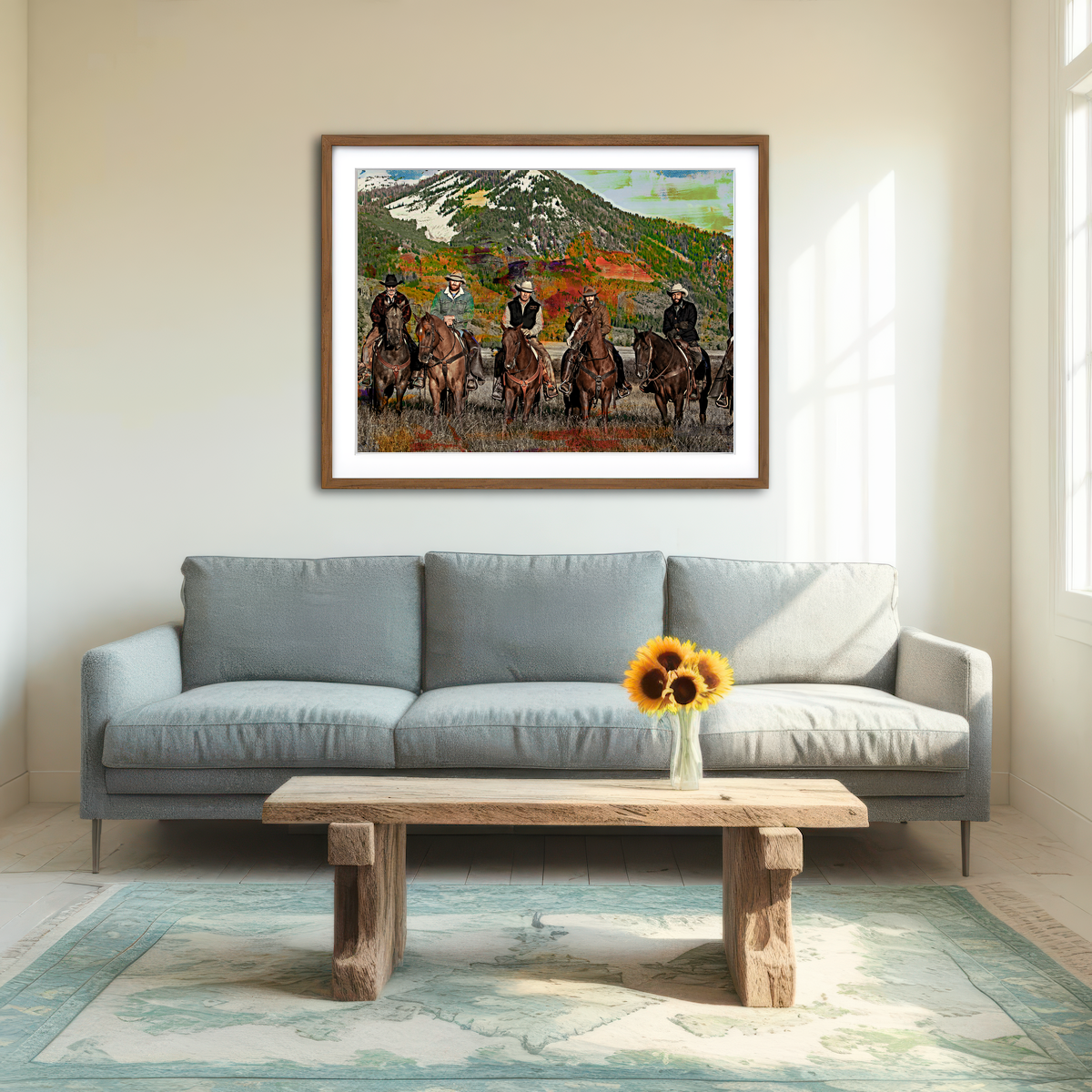 AUTO-MOCKUP ROOM | Yellowstone Horse Lineup Wall Art