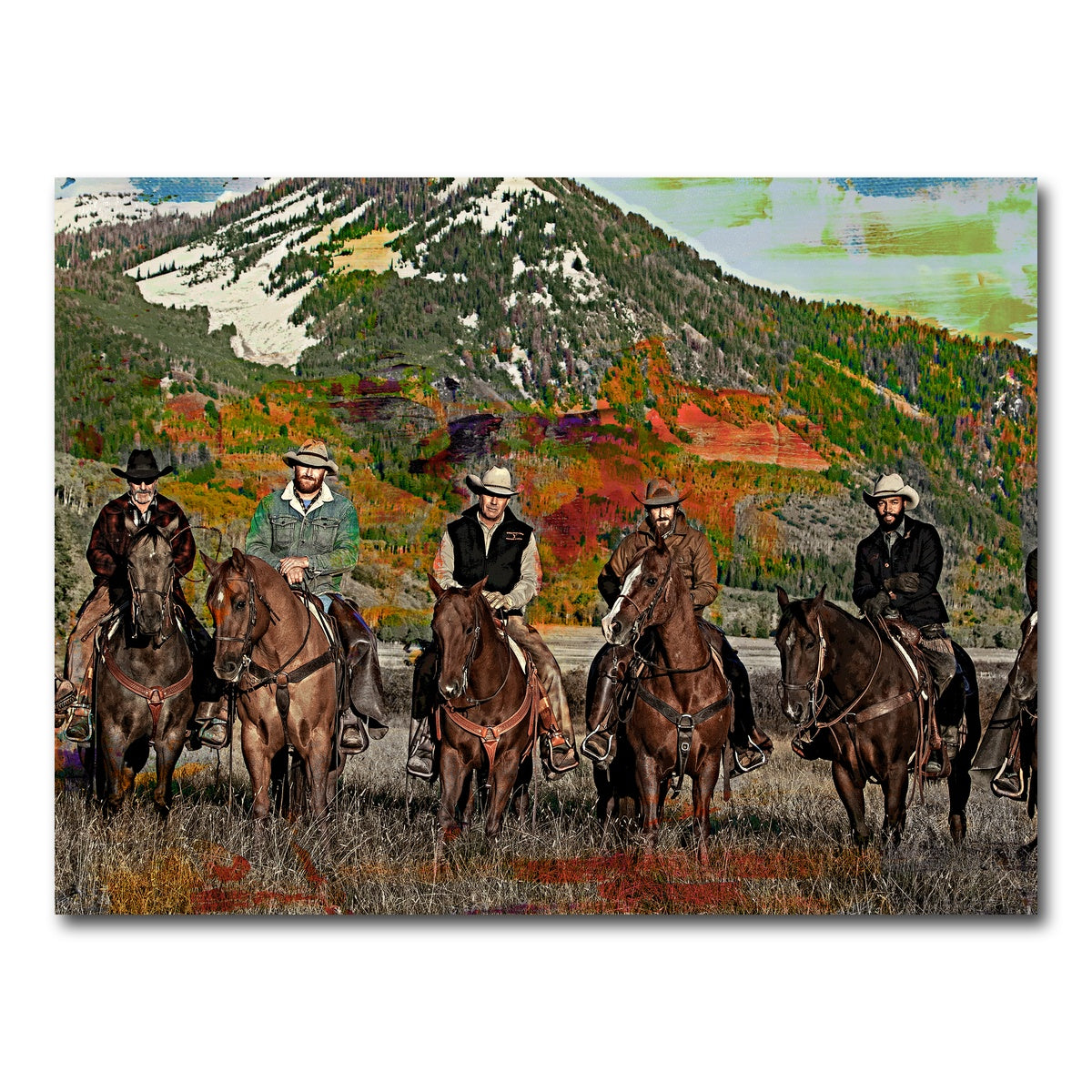 AUTO-MOCKUP WHITE | Yellowstone Horse Lineup | 1 Piece | Gallery Wrap Canvas | group=4x3