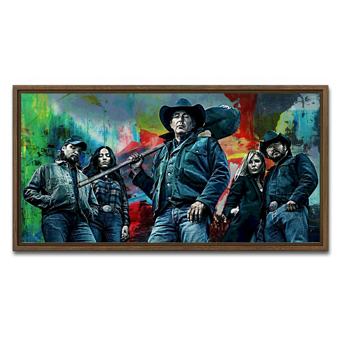 AUTO-MOCKUP WHITE | Yellowstone | 1 Piece | Walnut Framed Canvas | group=2x1