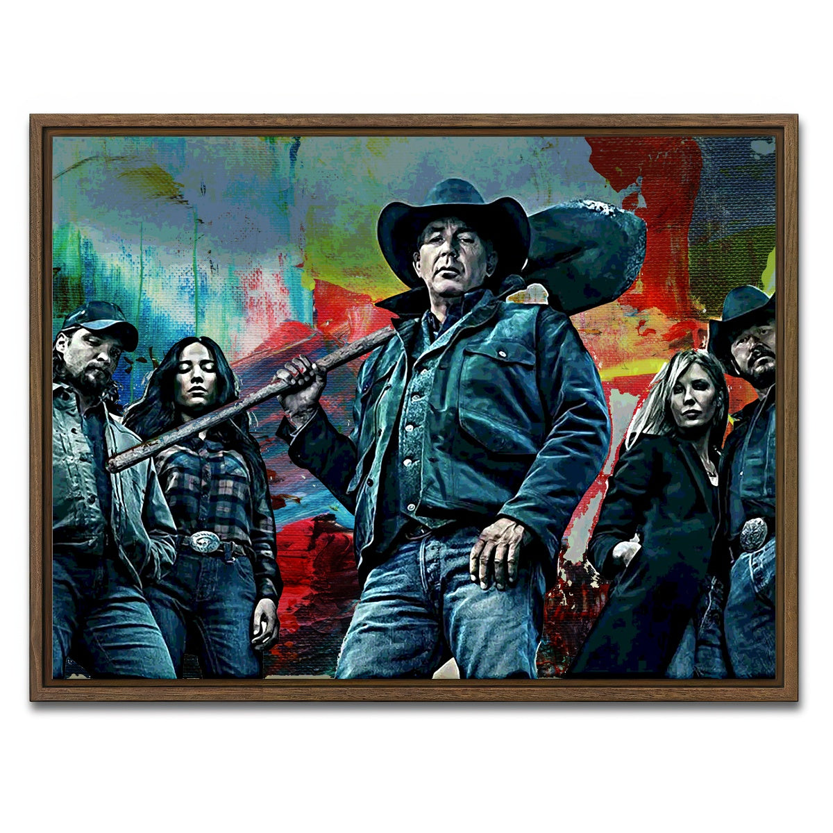 AUTO-MOCKUP WHITE | Yellowstone | 1 Piece | Walnut Framed Canvas | group=4x3