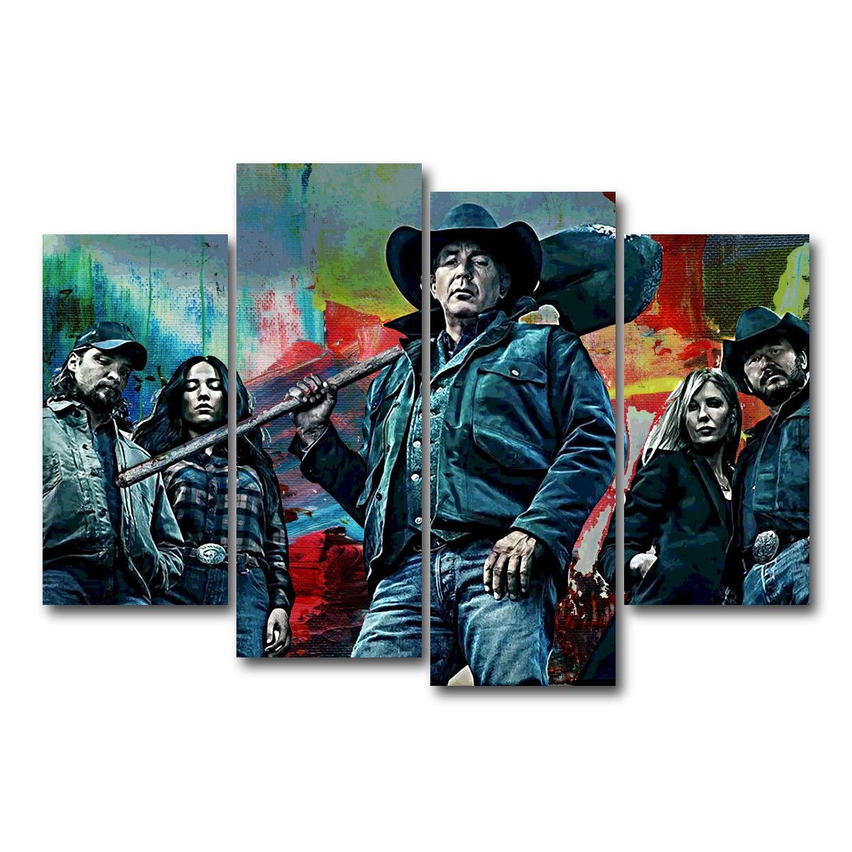 AUTO-MOCKUP WHITE | Yellowstone | 4 Piece | Gallery Wrap Canvas | group=4_short