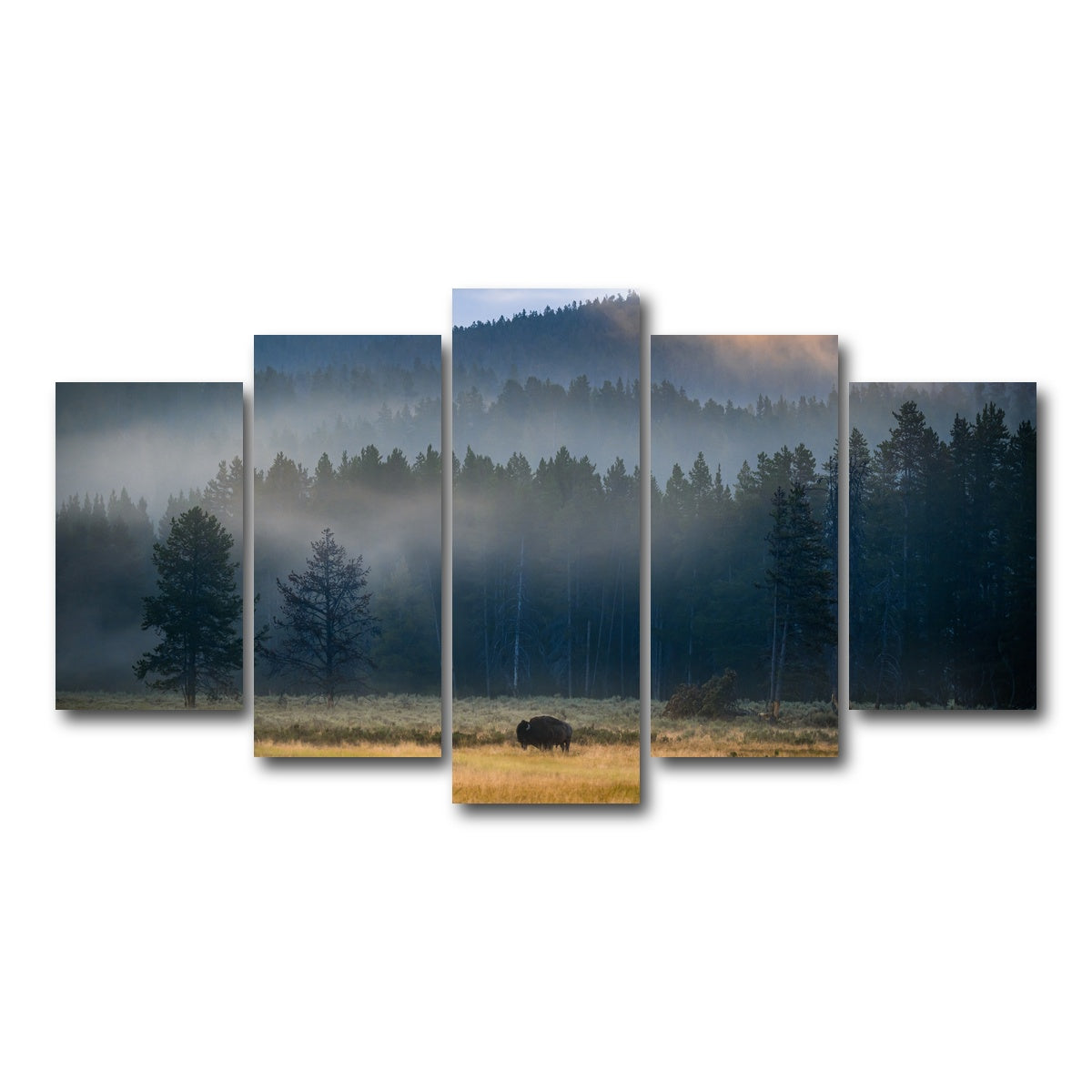 AUTO-MOCKUP WHITE | Yellowstone at Dawn | 5 Piece | Gallery Wrap Canvas | group=5_normal