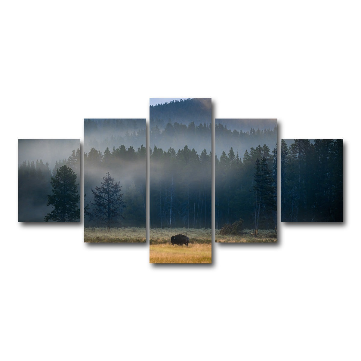 AUTO-MOCKUP WHITE | Yellowstone at Dawn | 5 Piece | Gallery Wrap Canvas | group=5_short