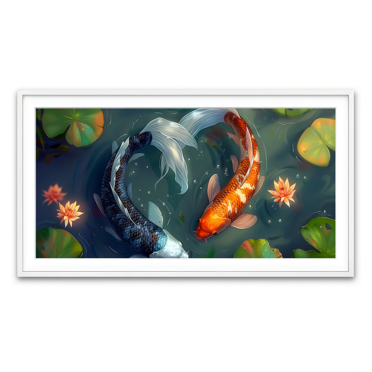 Framed Print 2x1 White