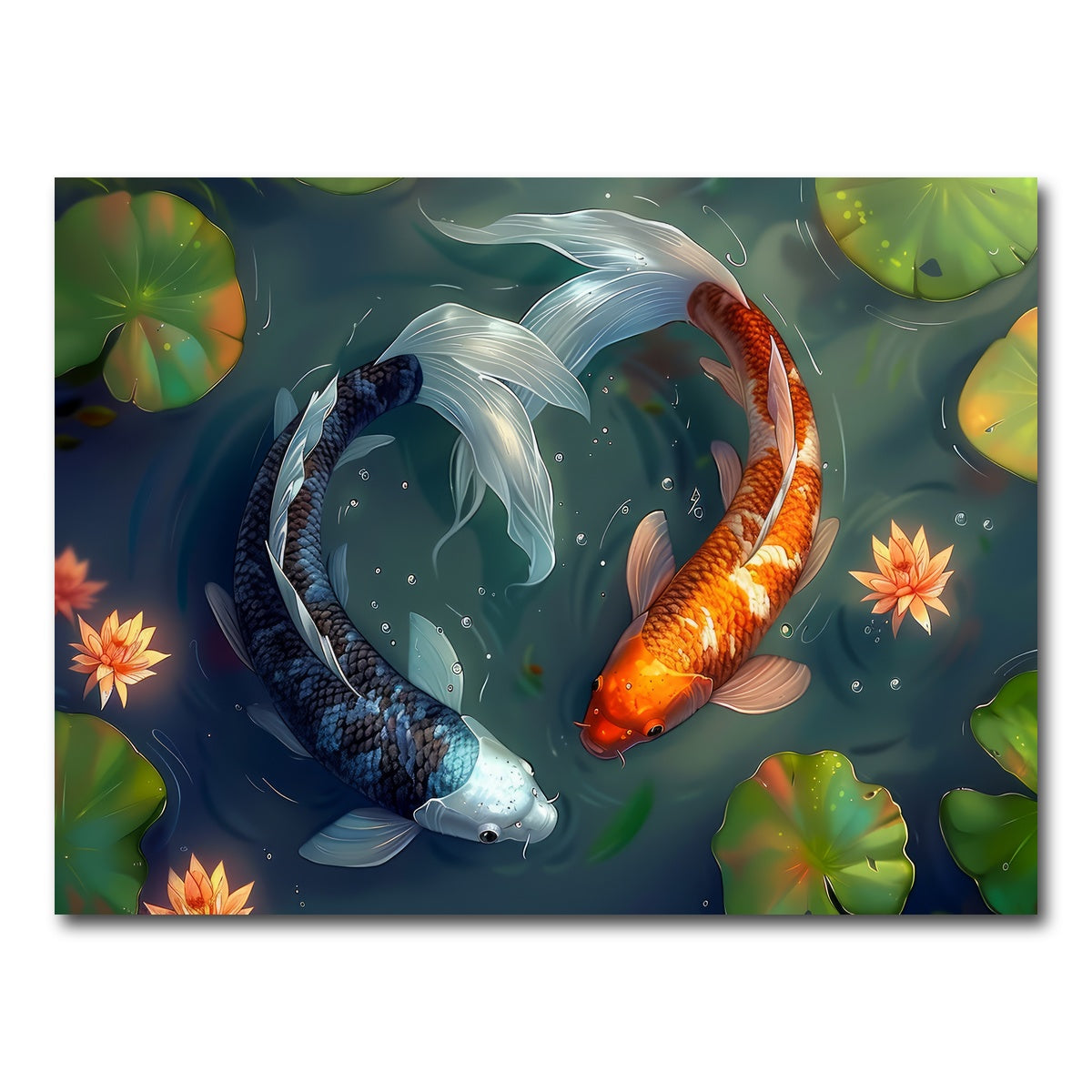 AUTO-MOCKUP WHITE | Yin and Yang Koi Fish | 1 Piece | Gallery Wrap Canvas | group=4x3