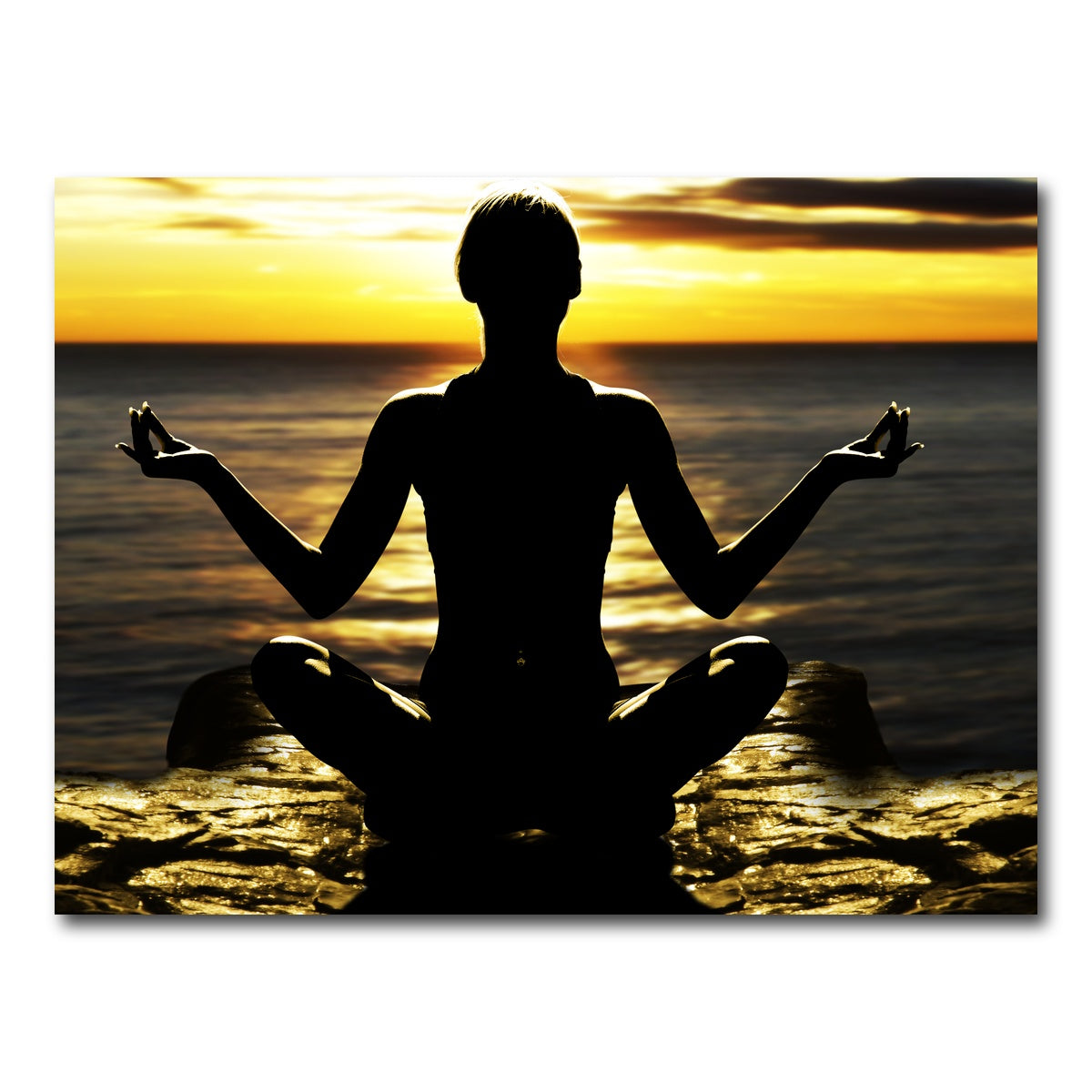 AUTO-MOCKUP WHITE | Yoga Silhouette | 1 Piece | Gallery Wrap Canvas | group=4x3