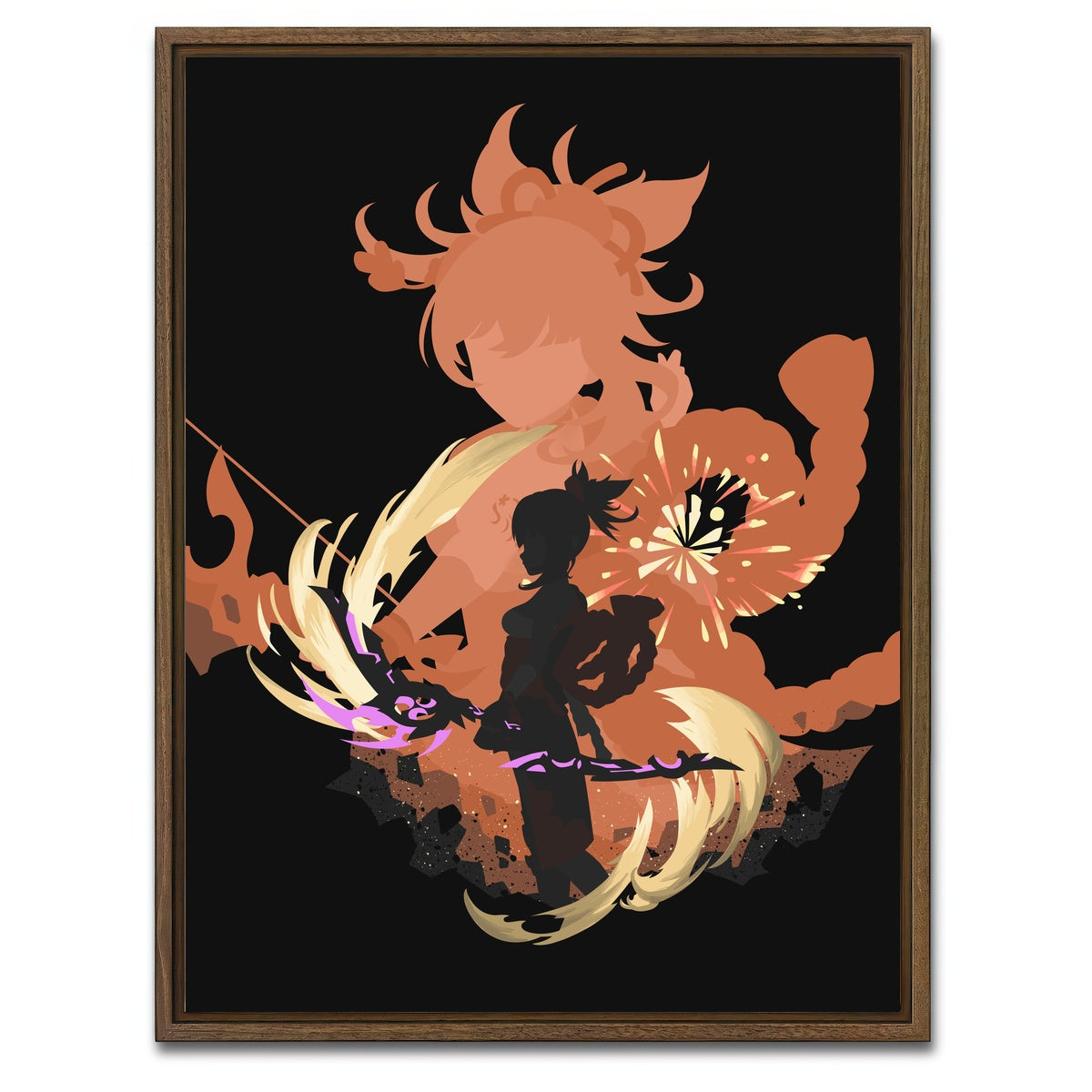 AUTO-MOCKUP WHITE | Yoimiya | 1 Piece | Walnut Framed Canvas | group=3x4