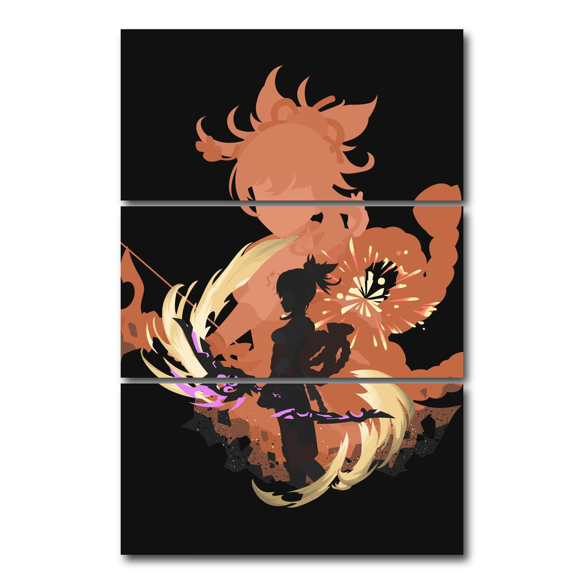 AUTO-MOCKUP WHITE | Yoimiya | 3 Piece | Gallery Wrap Canvas | group=12x24_stacked