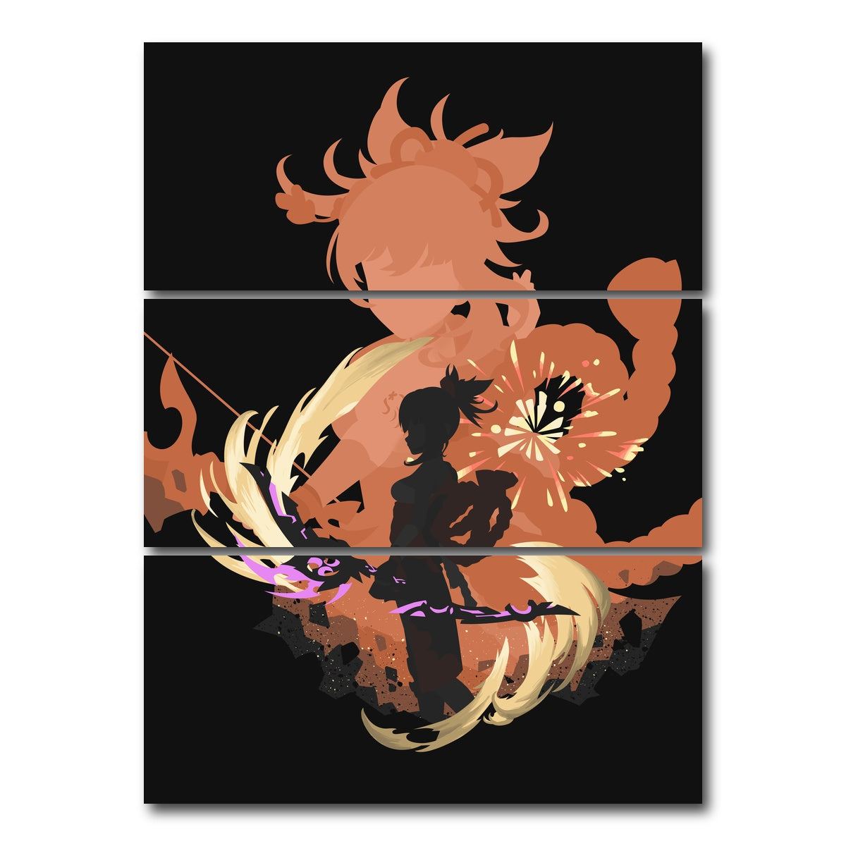 AUTO-MOCKUP WHITE | Yoimiya | 3 Piece | Gallery Wrap Canvas | group=8x18_stacked