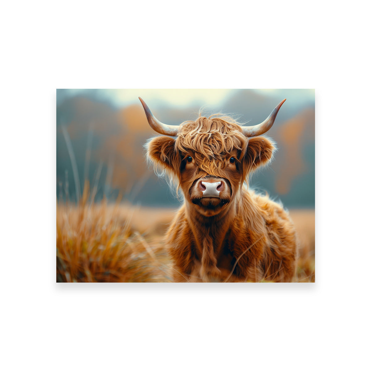 Young Highland Cow Wall Art