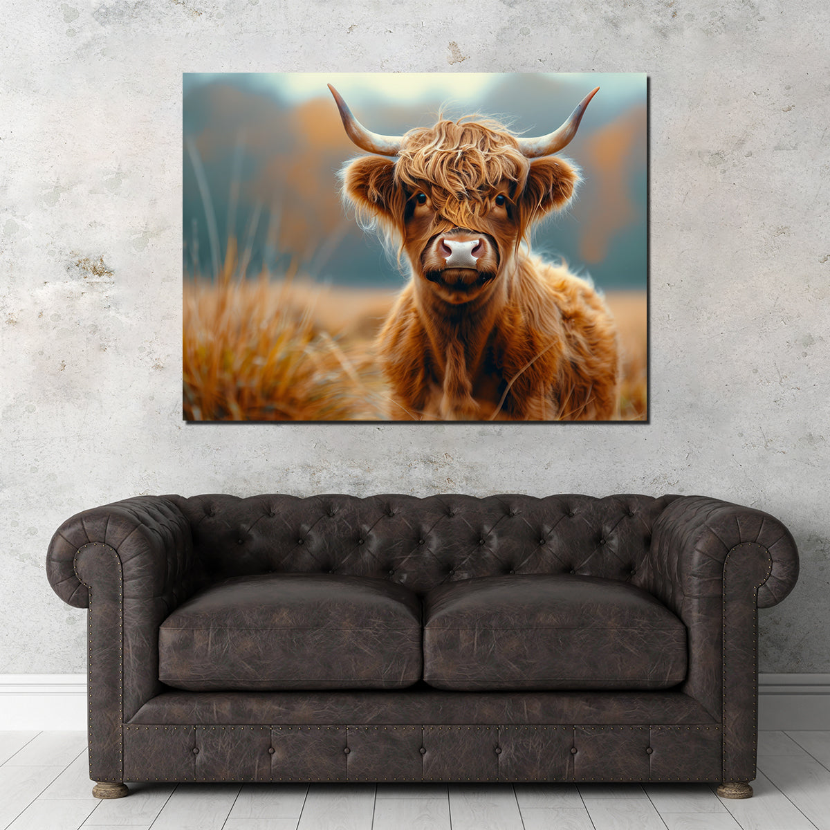 Young Highland Cow Wall Art